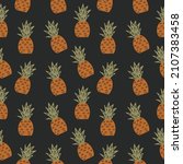 seamless pattern with pineapple ... | Shutterstock .eps vector #2107383458