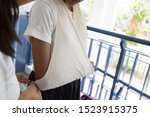 Small photo of Singapore - AUGUST 19, 2016: First aid triangular bandage