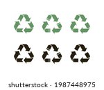 recycle icon set. green and... | Shutterstock .eps vector #1987448975