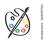 art palette with a brush logo.... | Shutterstock .eps vector #464690762
