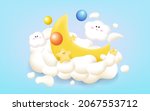 cute background. clouds  yellow ... | Shutterstock .eps vector #2067553712