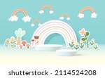 paper cut landscape banner with ... | Shutterstock .eps vector #2114524208