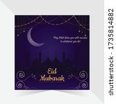 beautiful eid mubarak islamic... | Shutterstock .eps vector #1735814882