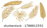 golden tropical leaves on white ... | Shutterstock .eps vector #1788812552