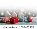 christmas snowfall in small... | Shutterstock . vector #1552469978