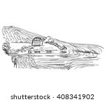 hand drawn landscape sketch.... | Shutterstock .eps vector #408341902