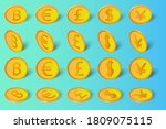 the bitcoin dollar euro pound... | Shutterstock .eps vector #1809075115