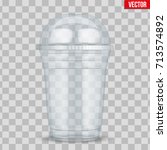 clear plastic cup with sphere... | Shutterstock .eps vector #713574892