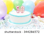 cake celebrating 50th birthday | Shutterstock . vector #344286572