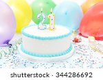 cake celebrating 21st birthday | Shutterstock . vector #344286692
