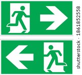 emergency exit sign door vector ... | Shutterstock .eps vector #1861852558