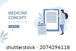 medicine banner concept with... | Shutterstock .eps vector #2074296118