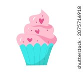 vector illustration of a pink... | Shutterstock .eps vector #2075716918