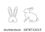 Easter Bunny In Simple One Line ...
