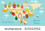Fruit World Map  North America. ...