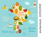 Fruit World Map  South America. ...