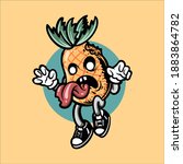 zombie pineapple cartoon vector ... | Shutterstock .eps vector #1883864782