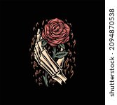 death rose tattoo vector design | Shutterstock .eps vector #2094870538