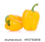 Yellow Bell Pepper On White...