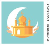 mosque with moon in the... | Shutterstock .eps vector #1720751935