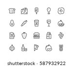Food Icon Set  Outline Style