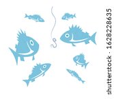 blue fish isolated on white... | Shutterstock .eps vector #1628228635