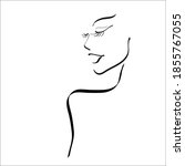 profile of a girl. vector line... | Shutterstock .eps vector #1855767055