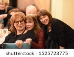 Small photo of New York, New York/ USA - Oct. 5 2019: Joy Behar, Lee Grant, and Dinah Manoff attend Joseph Feury's "Fioretti: Through the Window" exhibit at the National Arts Club's Grand Gallery.