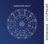 astrology horoscope circle with ... | Shutterstock .eps vector #1572956185