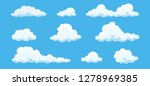 clouds set isolated on a blue... | Shutterstock .eps vector #1278969385