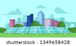 solar energy. solar batteries... | Shutterstock .eps vector #1349658428