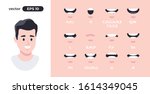 human mouth set. man lip sync... | Shutterstock .eps vector #1614349045