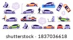 car accidents set isolated on... | Shutterstock .eps vector #1837036618