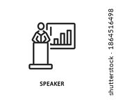 speaker flat line icon. vector... | Shutterstock .eps vector #1864516498