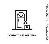 contactless delivery flat line... | Shutterstock .eps vector #1875560482