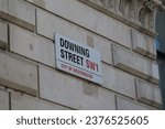 Small photo of Street sign for Downing Street, Westminster, London, the official home and offices of the British Prime Minister and Chancellor of the Exchequer