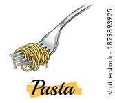 italian pasta. spaghetti on a... | Shutterstock .eps vector #1879893925