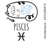 pisces sign of the zodiac  cat... | Shutterstock . vector #1921283972