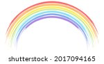 the rainbow is drawn in the... | Shutterstock .eps vector #2017094165