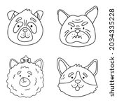 pomeranian  pug  bulldog  corgi ... | Shutterstock .eps vector #2034335228