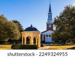 Small photo of Wake Forest, North Carolina USA-01 13 2023: Looking Across the Quadrangle at Southeastern Baptist Theological Seminary in January.