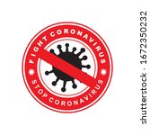 coronavirus icon with red... | Shutterstock .eps vector #1672350232