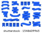 blue ribbon banners and flags.... | Shutterstock .eps vector #1548609965