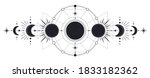 moon phases. mysterious... | Shutterstock .eps vector #1833182362