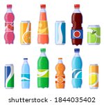 soft drink cans and bottles.... | Shutterstock .eps vector #1844035402