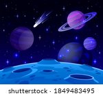 cartoon space landscape. cosmic ... | Shutterstock .eps vector #1849483495
