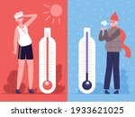 man in hot and cold weather.... | Shutterstock .eps vector #1933621025