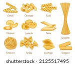 realistic pasta types  farfalle ... | Shutterstock .eps vector #2125517495