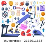 cartoon sport fitness equipment ... | Shutterstock .eps vector #2136011885