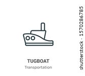Tugboat Outline Vector Icon....